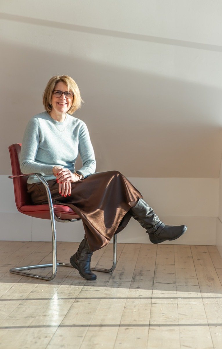 Melanie practising yoga